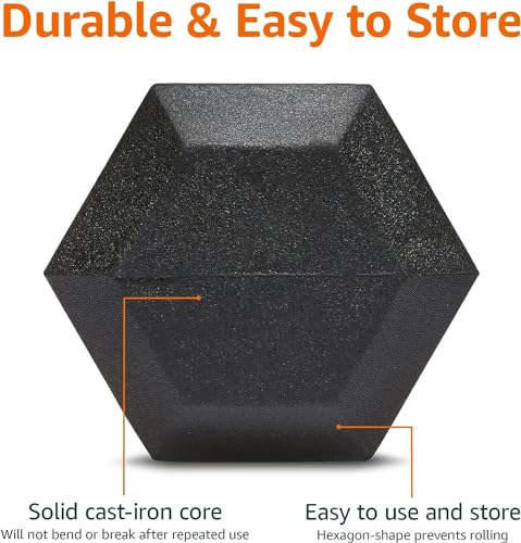 Amazon Basics Rubber Hex Dumbbell Hand Weight