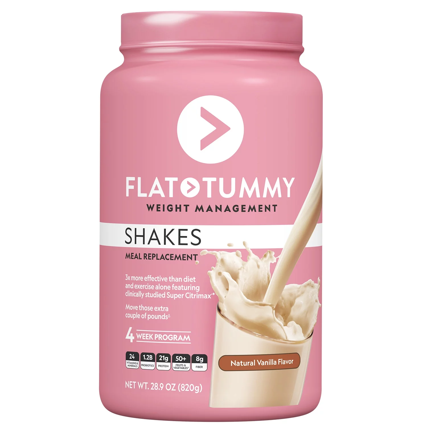 Flat Tummy Shakes, Vanilla Protein Powder - Vegan, Keto, Meal Replacement Shake