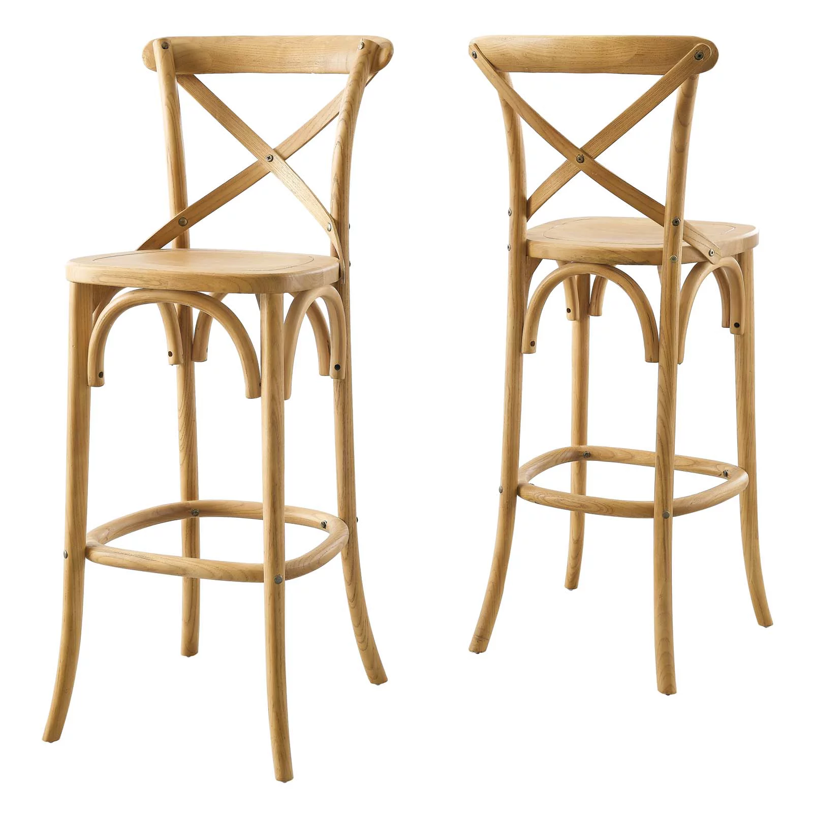 Modway Gear Bar Stool in Natural