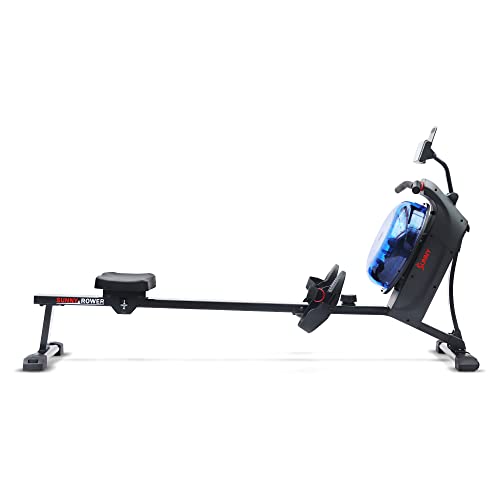 Sunny Health & Fitness Elite Water Rowing Machine with High Dynamic Resistance Vertical Tank, Low-Impact Full-Body Workout and Optional Free SunnyFit App Connectivity