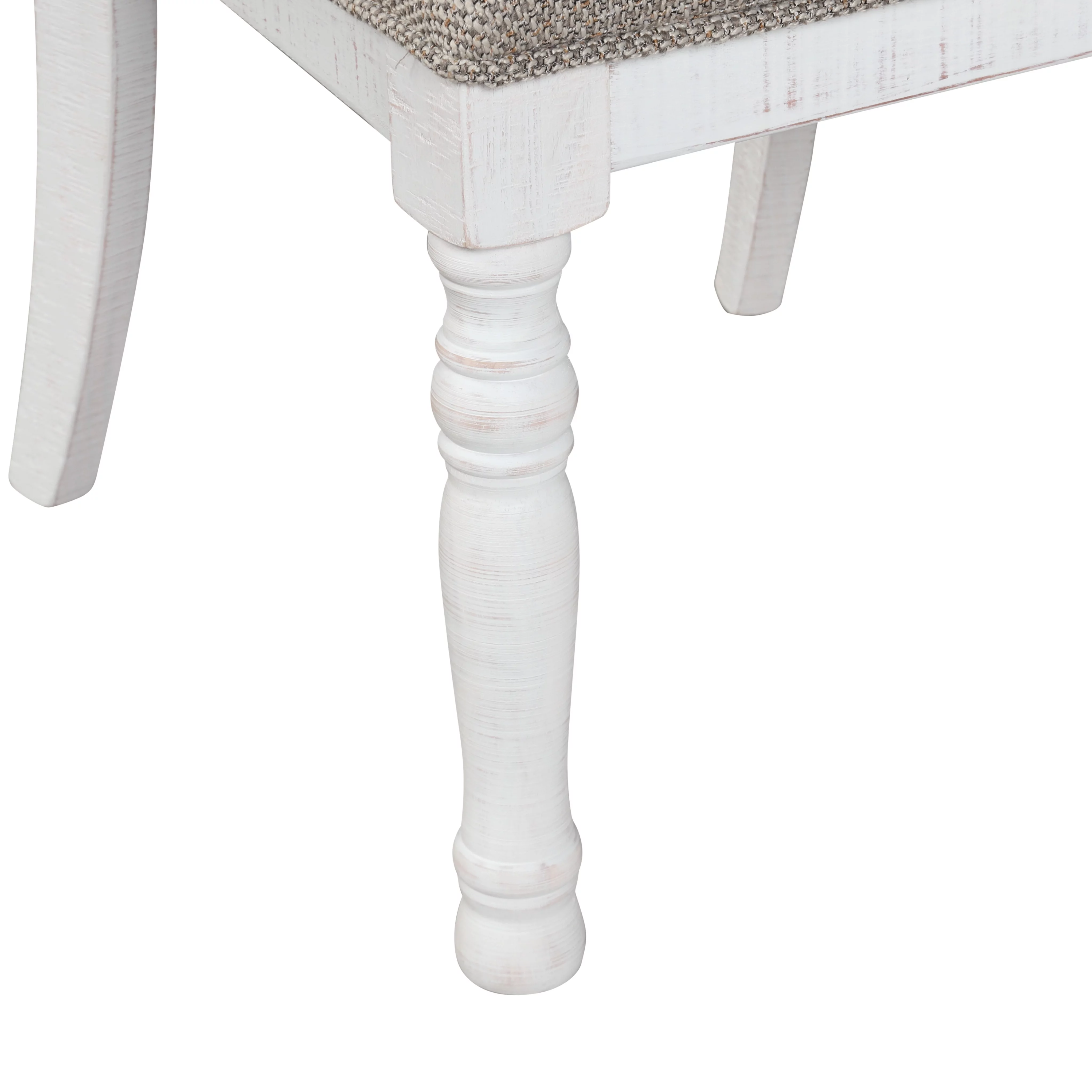 Roundhill Furniture Ebret Farmhouse 5-Piece Two-tone Distressed Dining Set, Brown and White