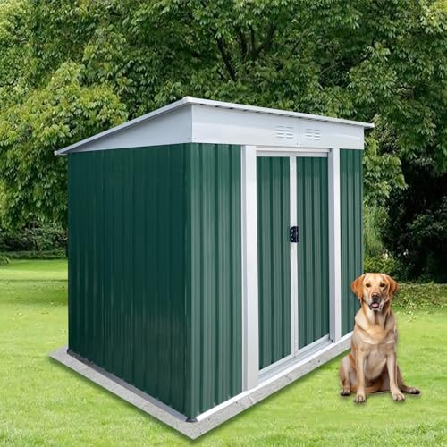 Aidek Outdoor Storage Shed, 5x3 FT Metal Garden Shed with Lockable Sliding Door & Vents, Tool House Waterproof Outside Storage Sheds for Garden Backyard Patio Lawn, Grey