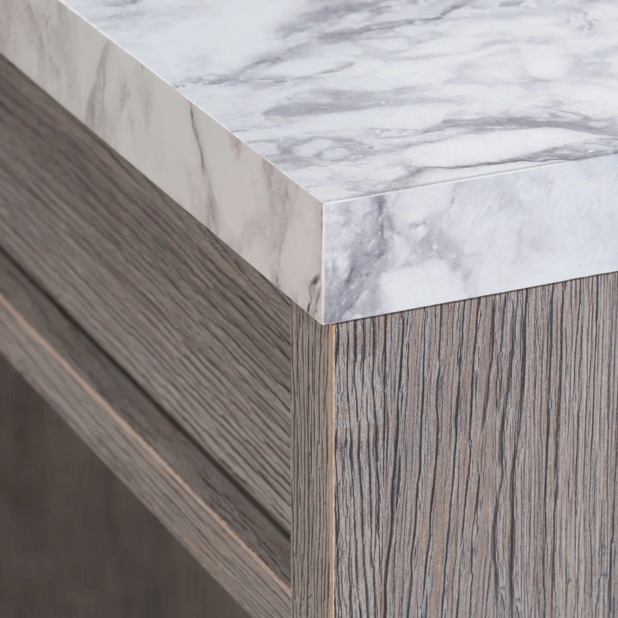 Sauder East Rock Engineered Wood Writing Desk in Ashen Oak Finish