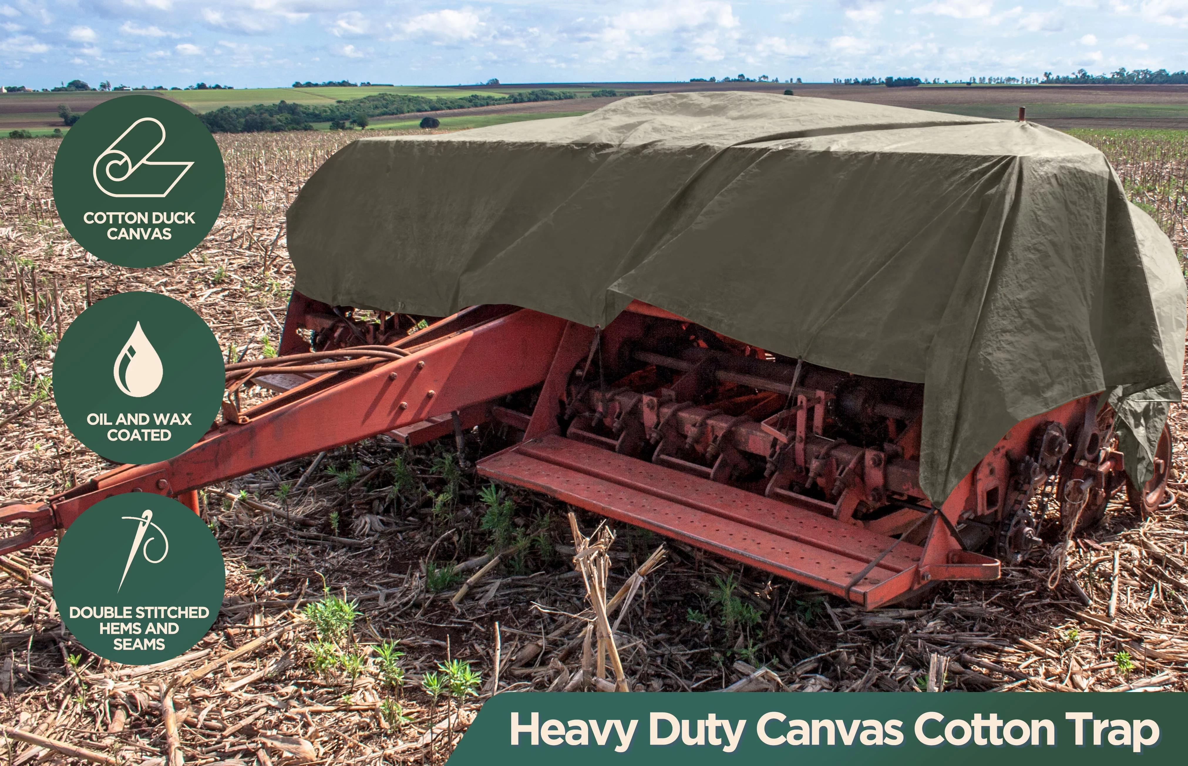 Heavy Duty Waterproof Canvas Tarp by CCS CHICAGO CANVAS & SUPPLY – Extra Durable Multipurpose Camping Tarp Cover with Rustproof Grommets for Industrial & Commercial Use, White, 6 by 8 Feet