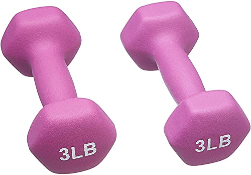 FUXION Neoprene Dumbbell Hand Weights, Sets of 2 Hexagon Non-Slip Weights for Home Gym Yoga Pilates Workout