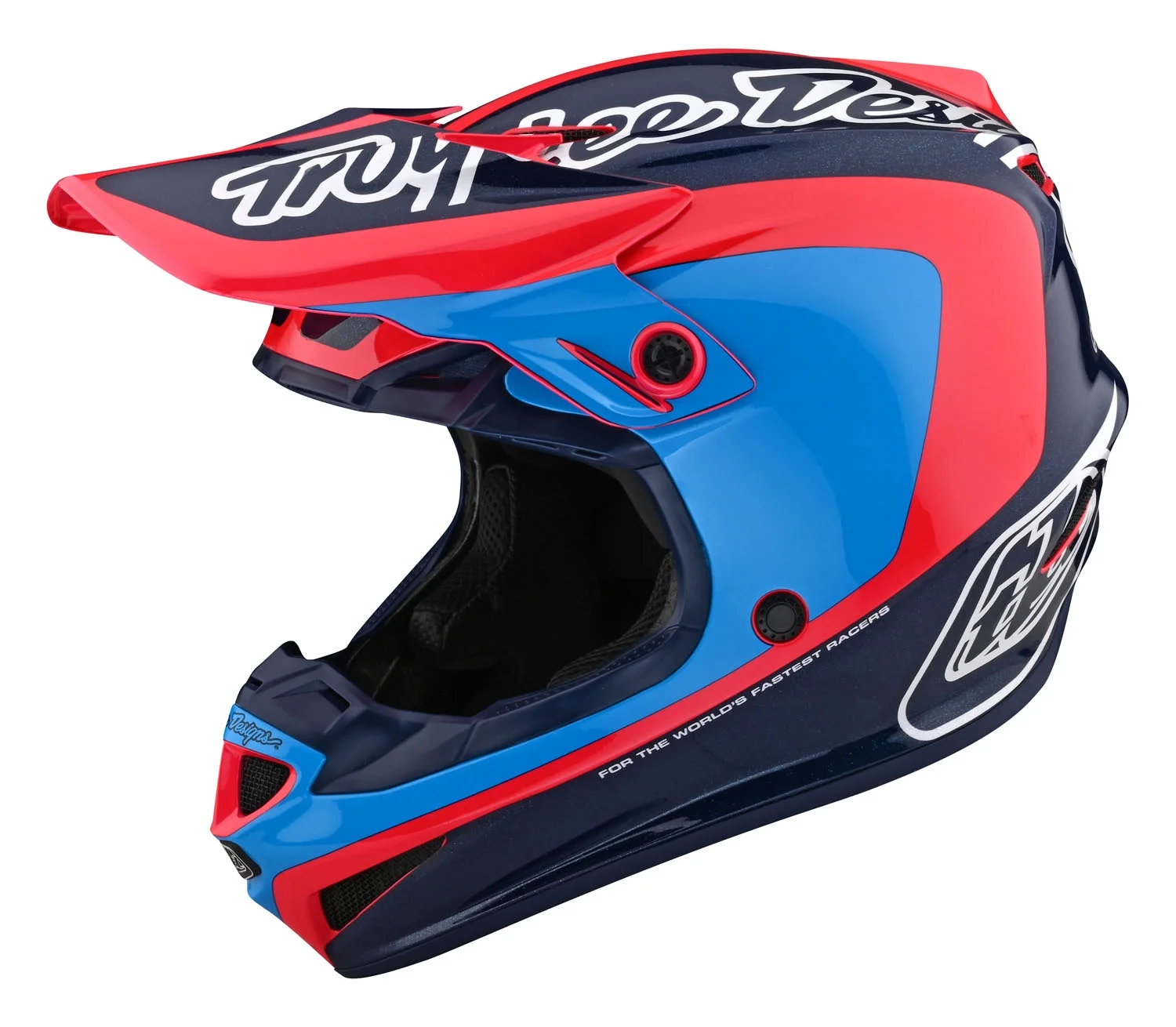 Troy Lee Designs SE4 Polyacrylite MIPS Corsa Navy Cyan Helmet