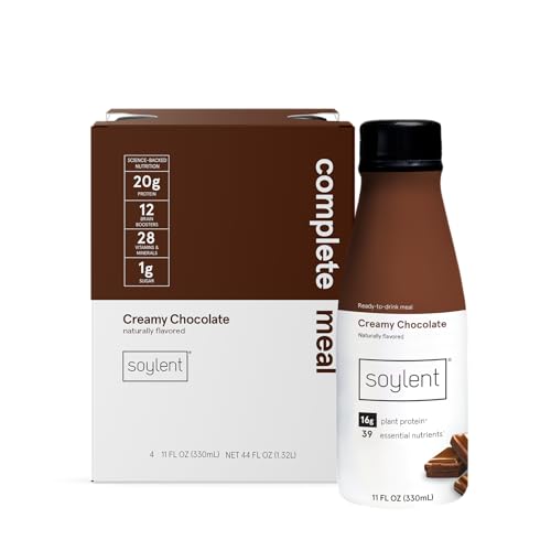 Soylent Complete Meal Replacement Shake, Gingerbread, 16g Complete Protein, Ready-to-Drink Plant Based Protein Drink, 1g Sugar, 11oz (12 Pack)
