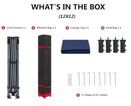 ABCCANOPY Pop Up Canopy - Outdoor Patio Portable Canopy Tent Heavy Duty for Backyard and Deck with 4 Sandbags(White, 10x10)