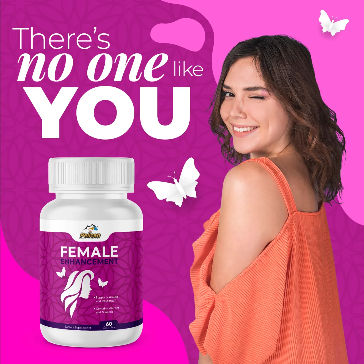 Female Enhancement-Arousal,Pleasure/Energy-60 Capsules-Pelican Vitamins