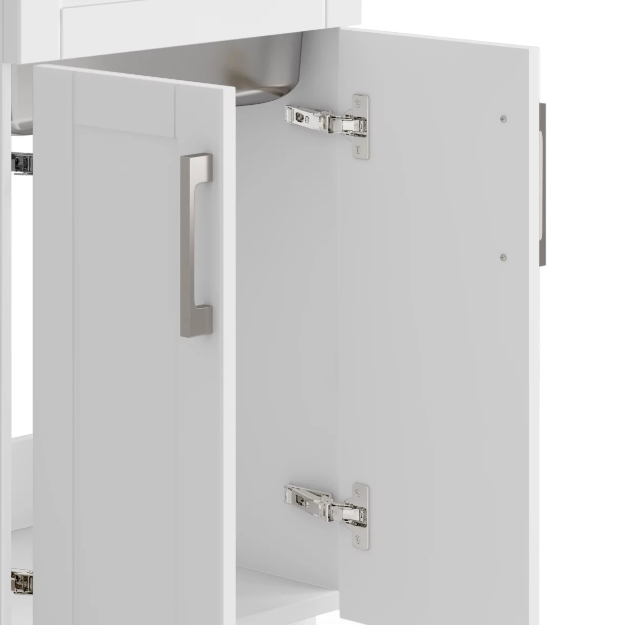 Simpli Home Hennessy Transitional 20 inch Deluxe Laundry Cabinet with Faucet and Stainless Steel Sink in White