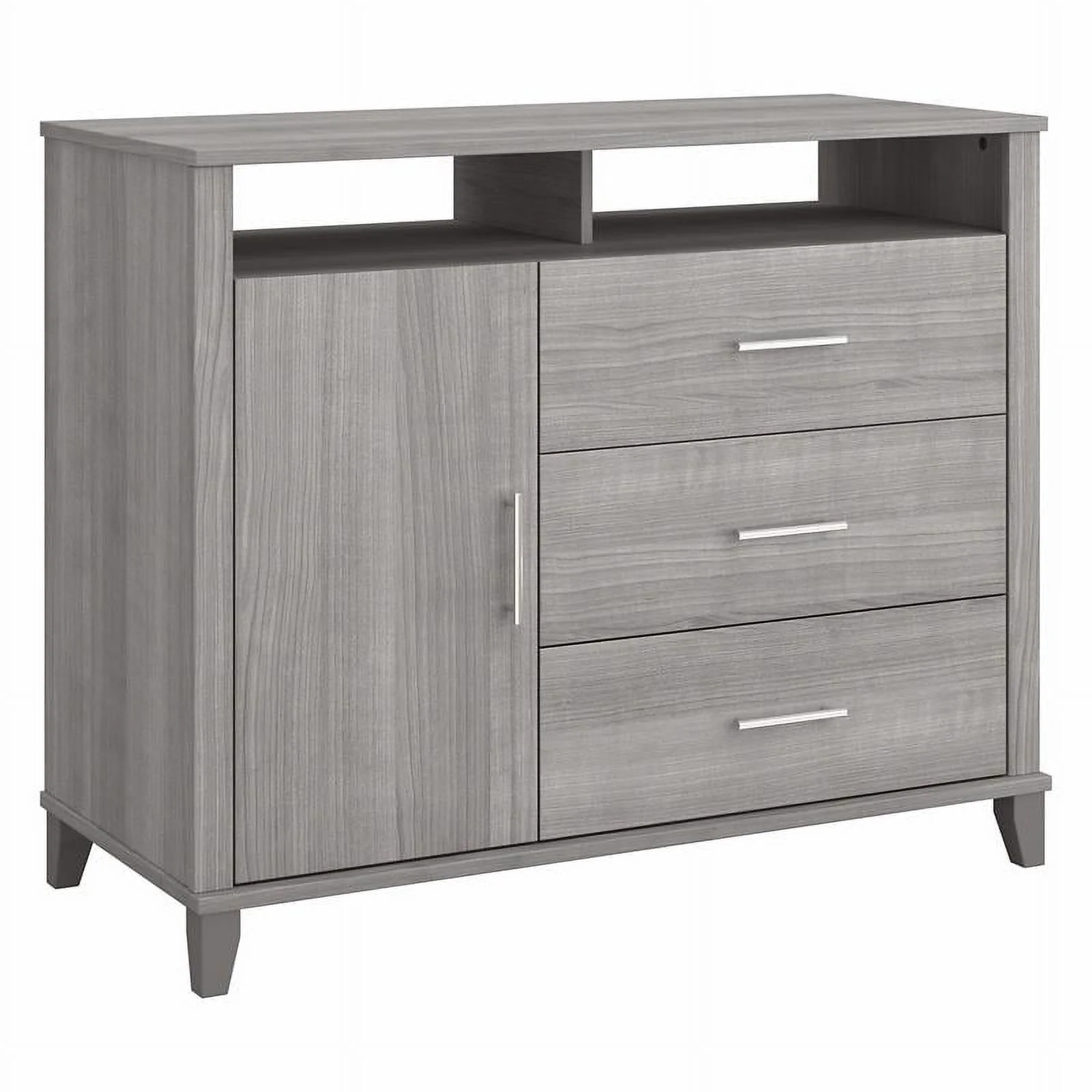 Pemberly Row Tall Sideboard Buffet Cabinet in Platinum Gray - Engineered Wood