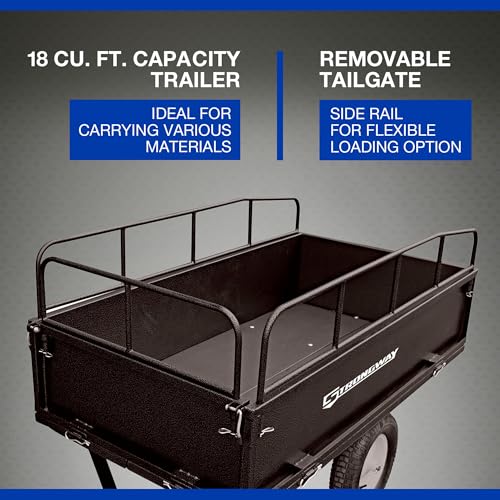 Strongway Steel ATV Trailer - 1200-Lb. Capacity, 17 Cu. Ft.