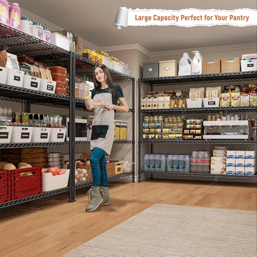 REIBII Storage Shelves 45.3''W Wire Shelving Unit 4 Tier Metal Shelves for Storage Rack Metal Shelving for Pantry Shelves Kitchen Steel Shelving, 45.3''W*63''H*17.7