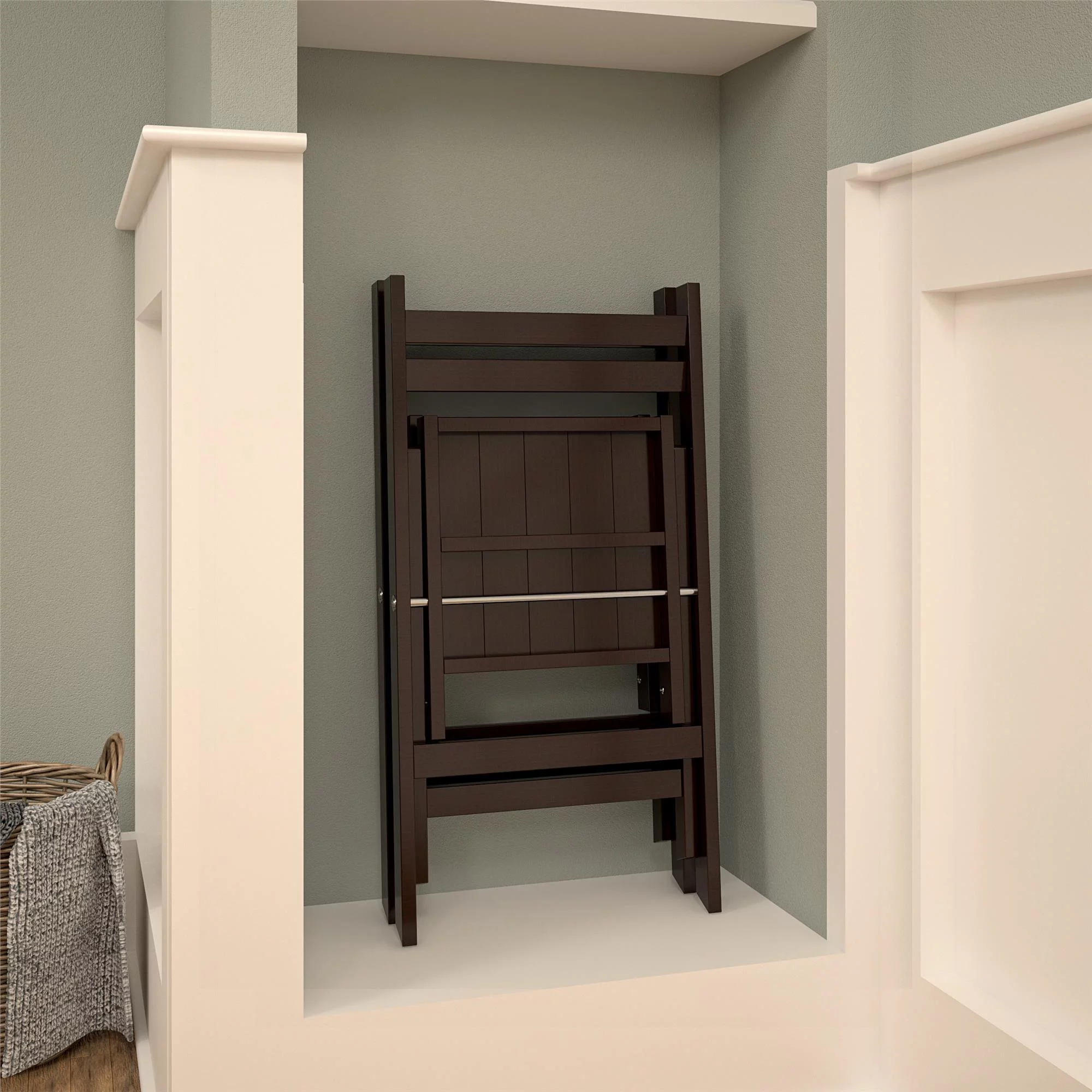 COSCO XL Folding Wood Chair, Dark Mahogany, 2-Pack