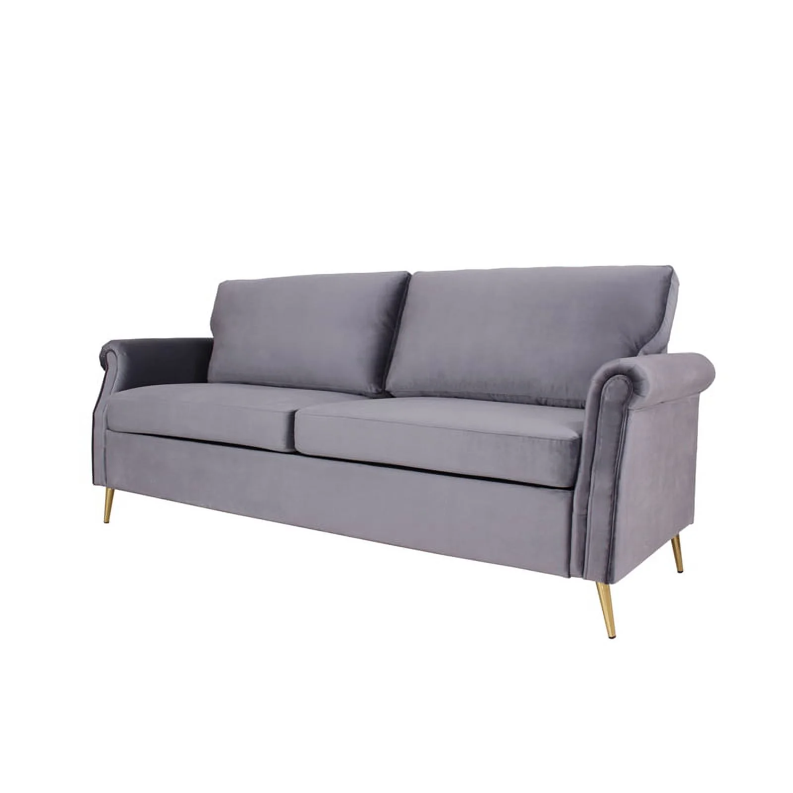 Home Square 2 Piece Velvet Living Room Sofa Set in Gray