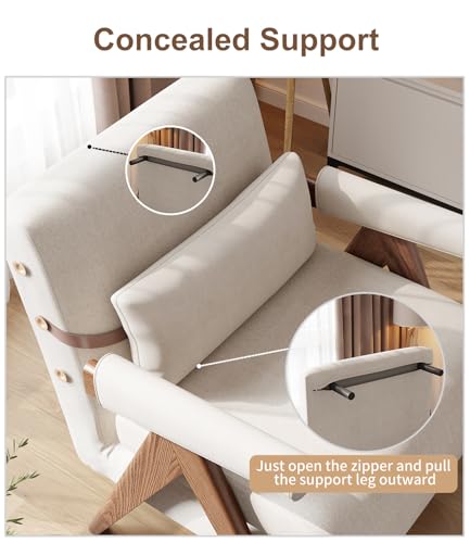 Residential Convertible Sofa Bed Chair,3-in-1 Sofa Sleep Chairs| Adjustable Backrest |Sleeper Chair Pull Out Bed | Living Room/Bedroom/Office | Adults | Beige, White