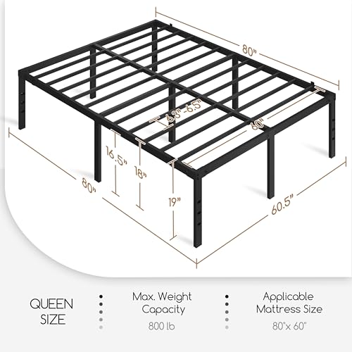Yaheetech 14 Inch Full Bed Frame Heavy Duty Metal Platform Bed with Under Bed Storage, No Box Spring Needed, Easy Assembly, Sturdy Steel Slat Support, Black
