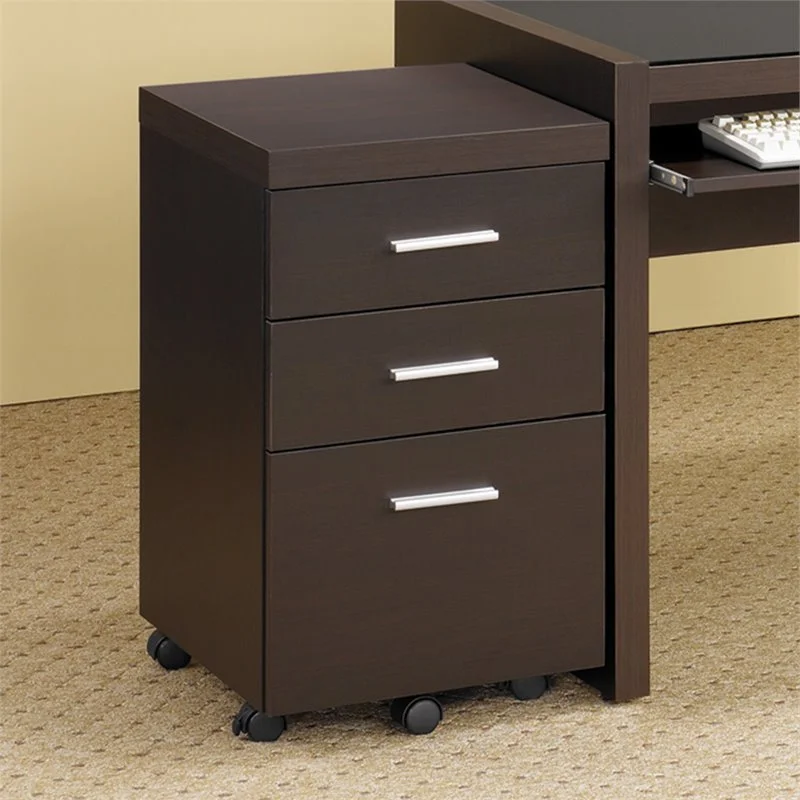 Home Square 3 Piece Set with Office Chair Computer Desk and Mobile File Cabinet