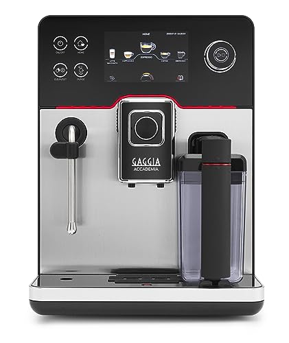 Gaggia Accademia Luxury Italian Fully Automatic Espresso Machine with 19 Customized drink settings,0.5 Liters,RI9782/46 Brushed Stainless