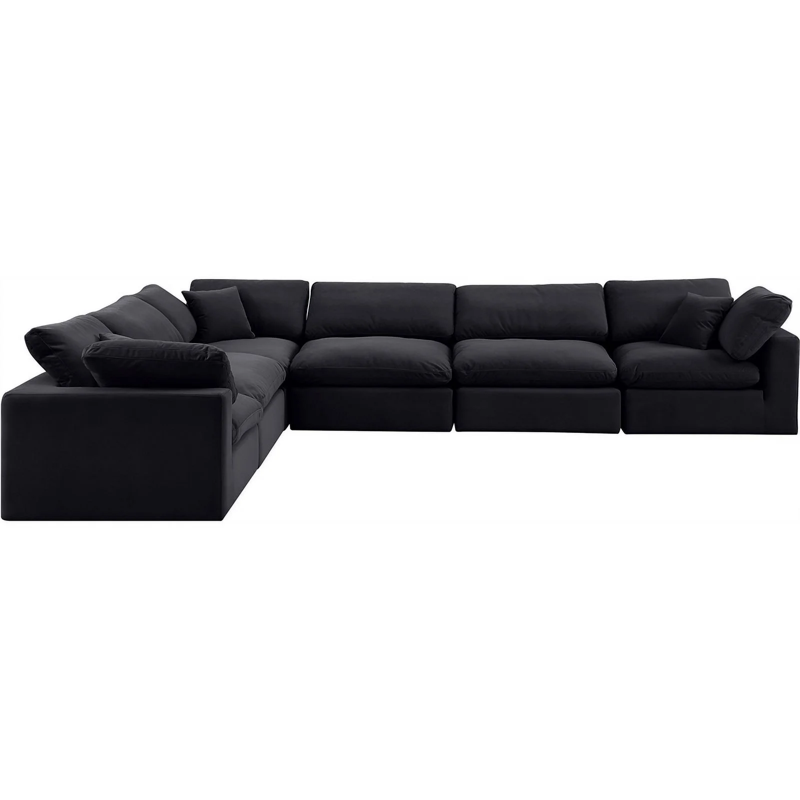 Meridian Furniture Comfy Black Velvet Modular Sectional