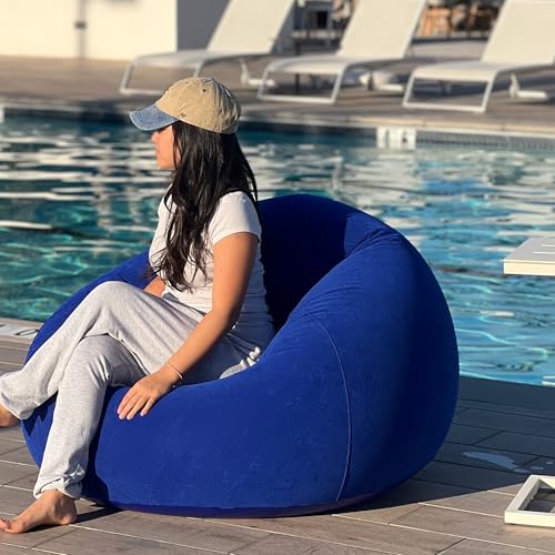 45x45x28 Inflatable Beanless Bean Bag Chair Lounge Sofa - Black