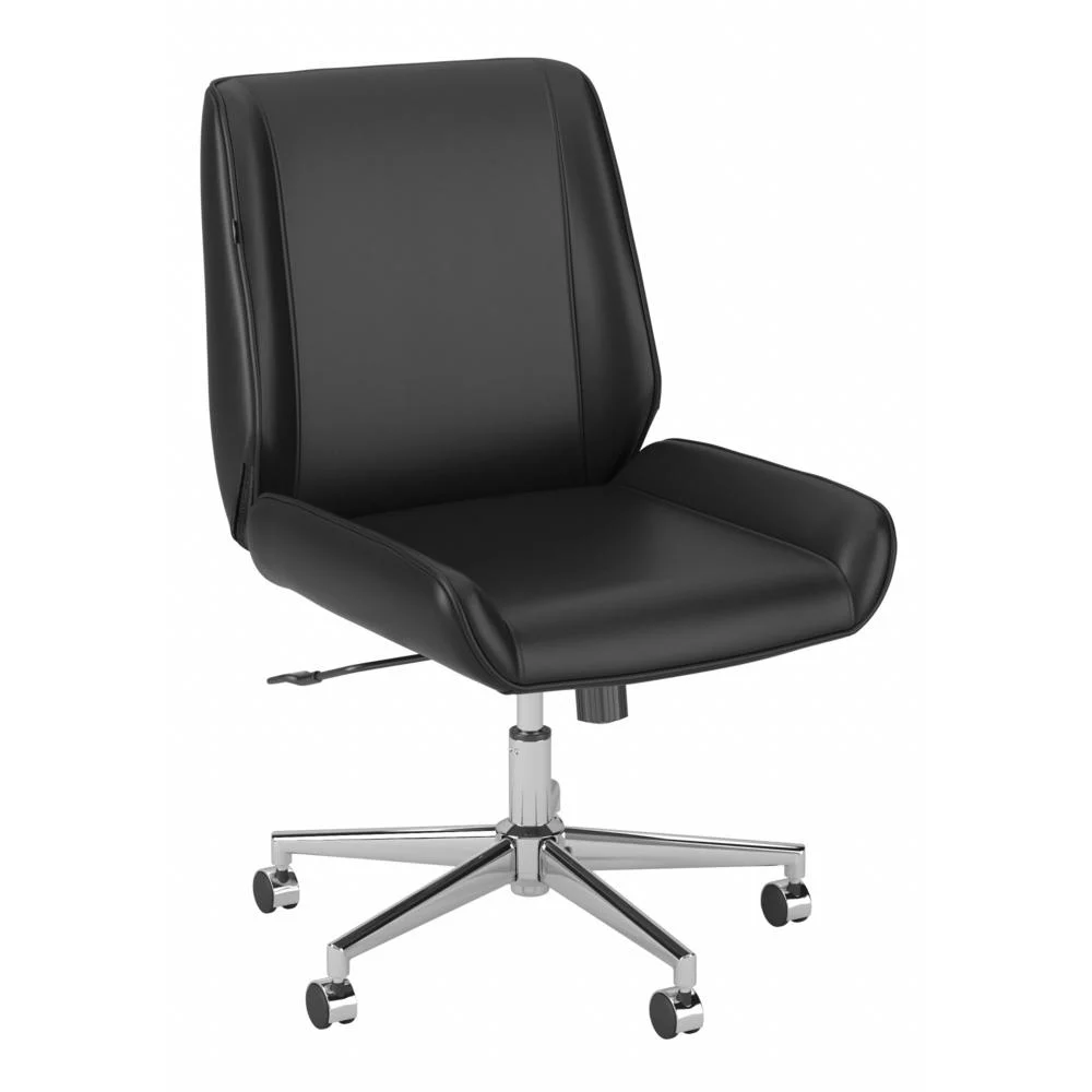Bush Business Furniture Bay Street Wingback Leather Office Chair by  Black Leather