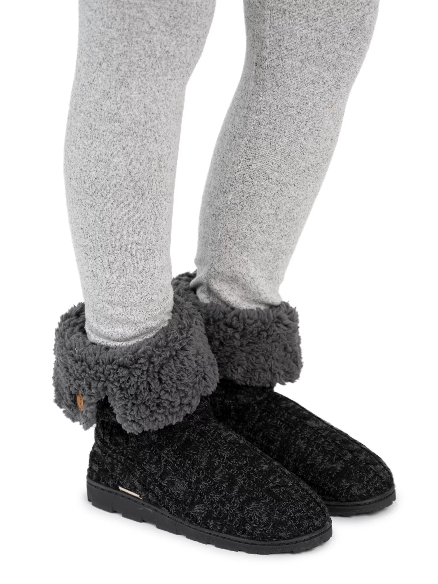 Muk Luks Women's Tall Knit Foldover Slipper Boot