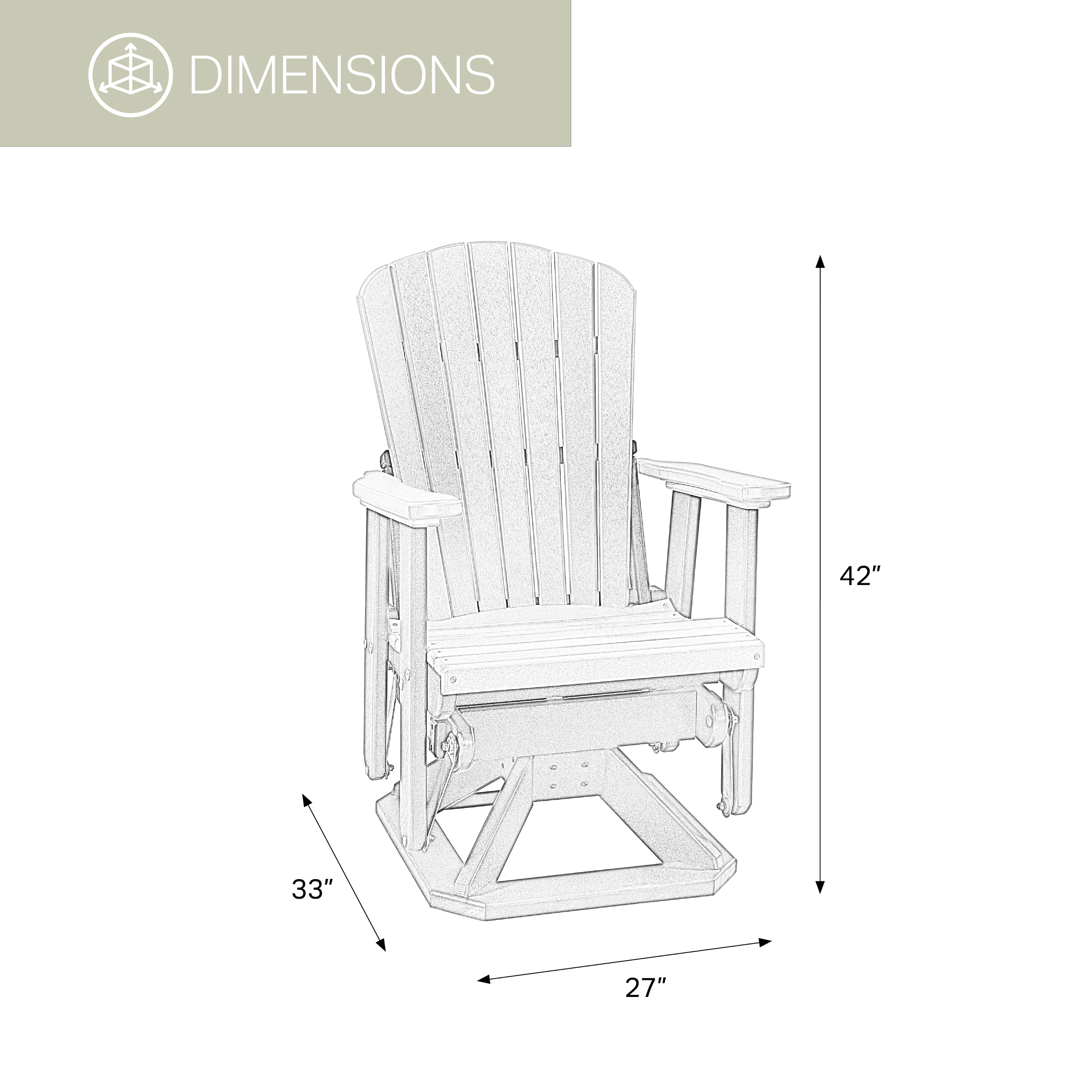 OS Home and Office Model 510ARW Fan Back Swivel Glider in Aruba Blue with White Base