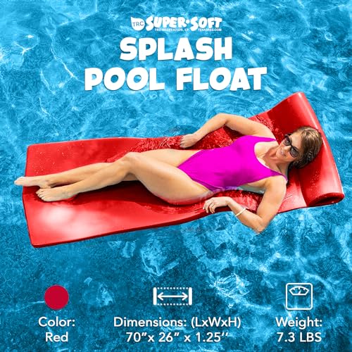 TRC Recreation Foam Swimming Pool Float, Floating Water Lounger, Splash 1.25”