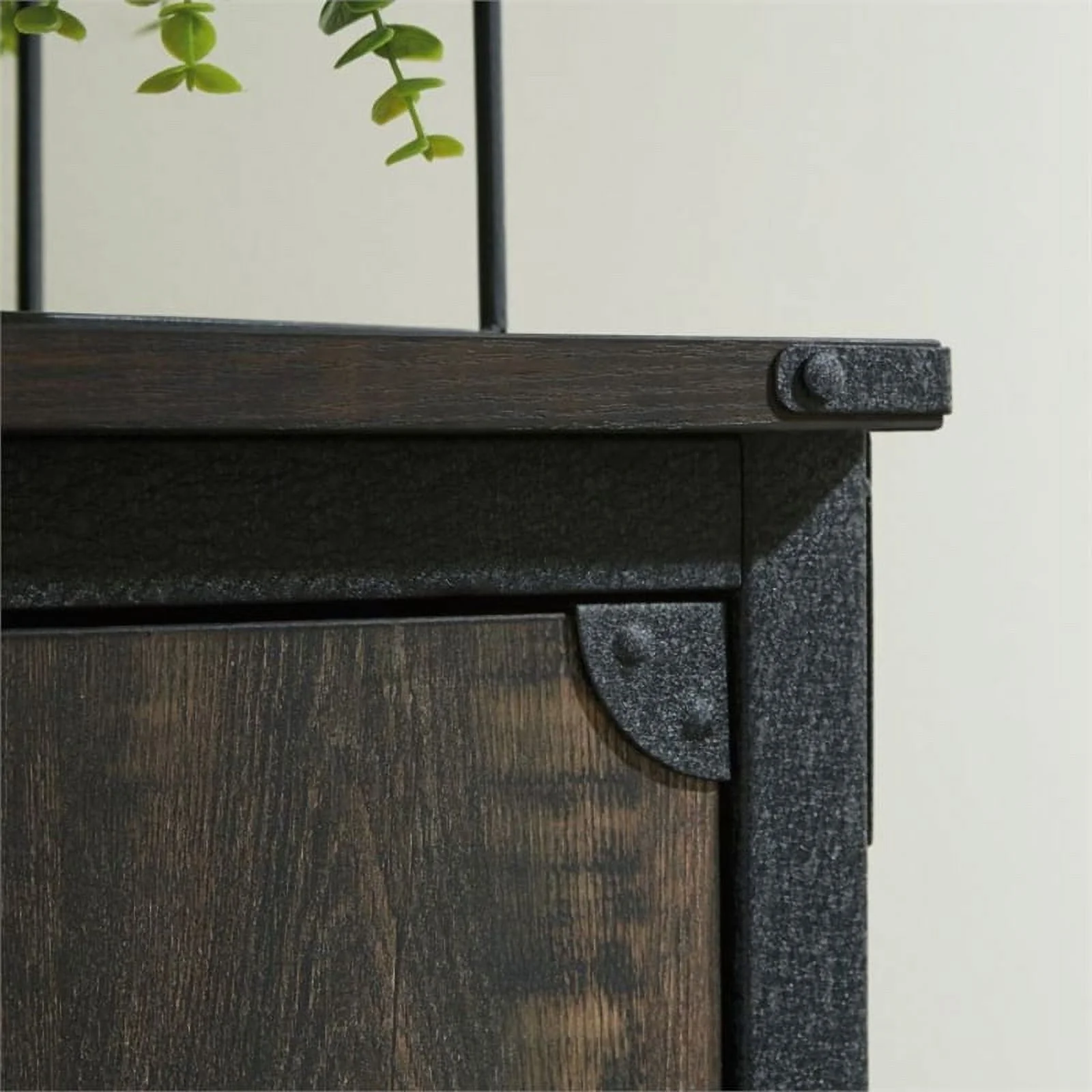 Home Square 2-Piece Set with Lateral File and Library Hutch in Carbon Oak