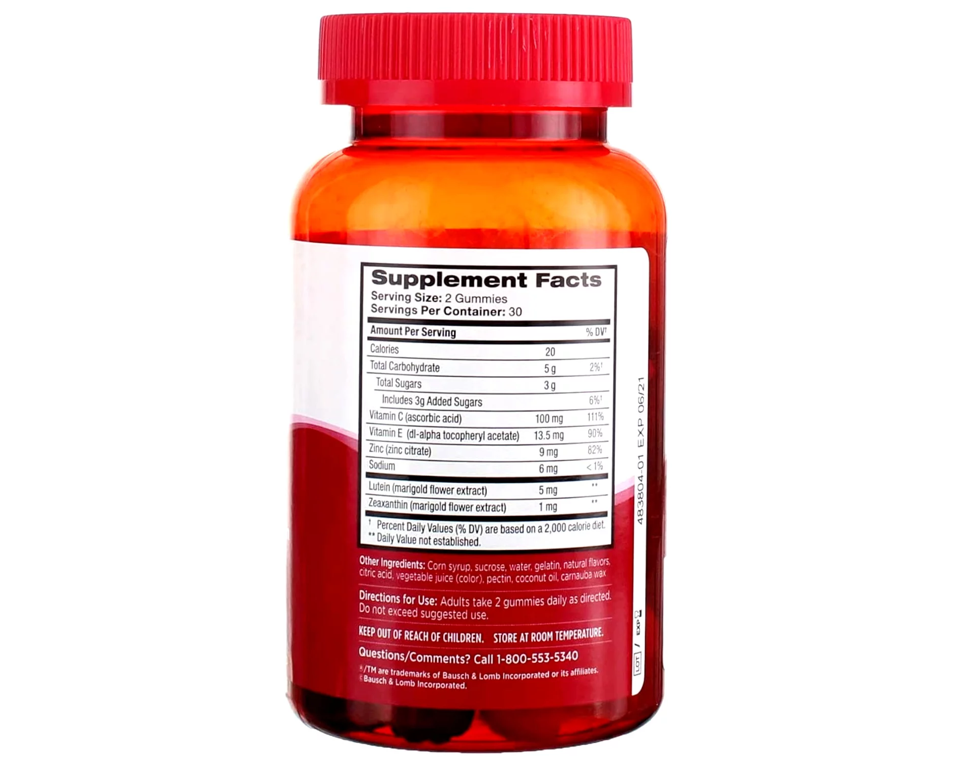 Ocuvite Eye Vitamin & Mineral Supplement, Eye Health Adult Gummies, Contains Lutein & Zeaxanthin, 60 Gummies, 4-Pack