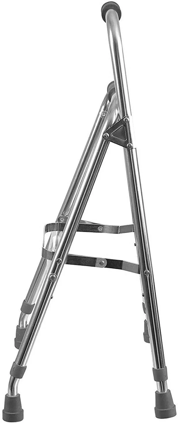 DMI Folding Hemi-Walker Provides Support, Aluminum, Silver, 30'- 35', FSA & HSA Eligible, Lightweight, Superior Support, Comfortable Hand Grips, Easy To Open And Close