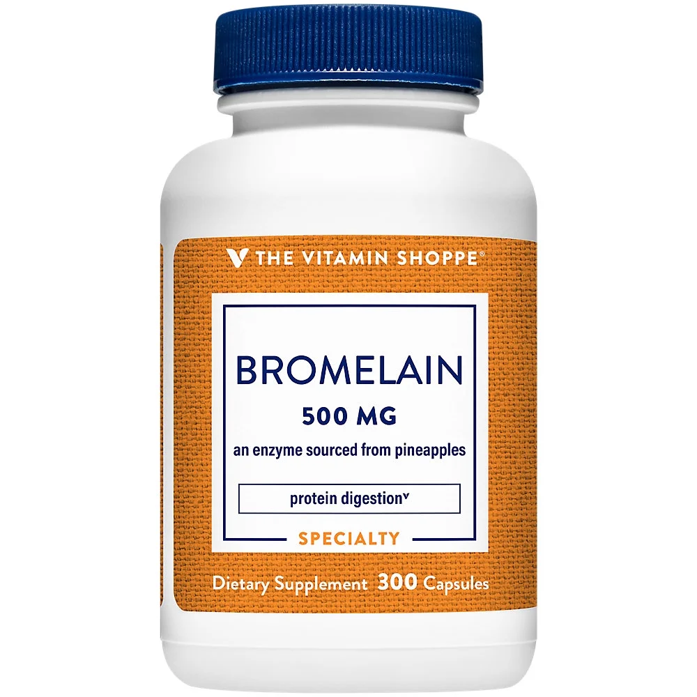 The Vitamin Shoppe Bromelain 500MG & 600 GDU, Supports Protein Digestion & Absorption, Enzyme Sourced from Pineapples (300 Capsules)