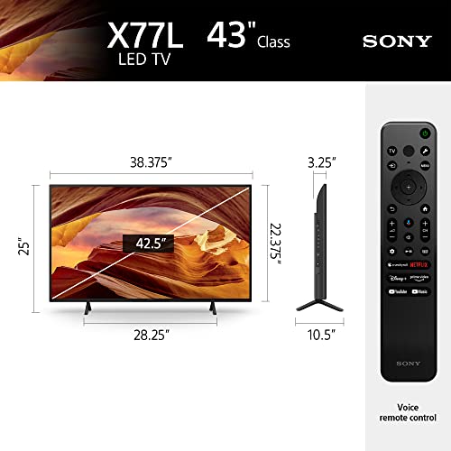 Sony 75 Inch 4K Ultra HD TV X77L Series: LED Smart Google TV KD75X77L- Latest Model, Black