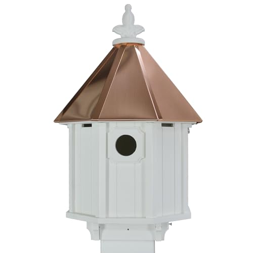 Bluebird Songbird Duplex Bird House with Copper Roof, Made in The USA (H8C) (4