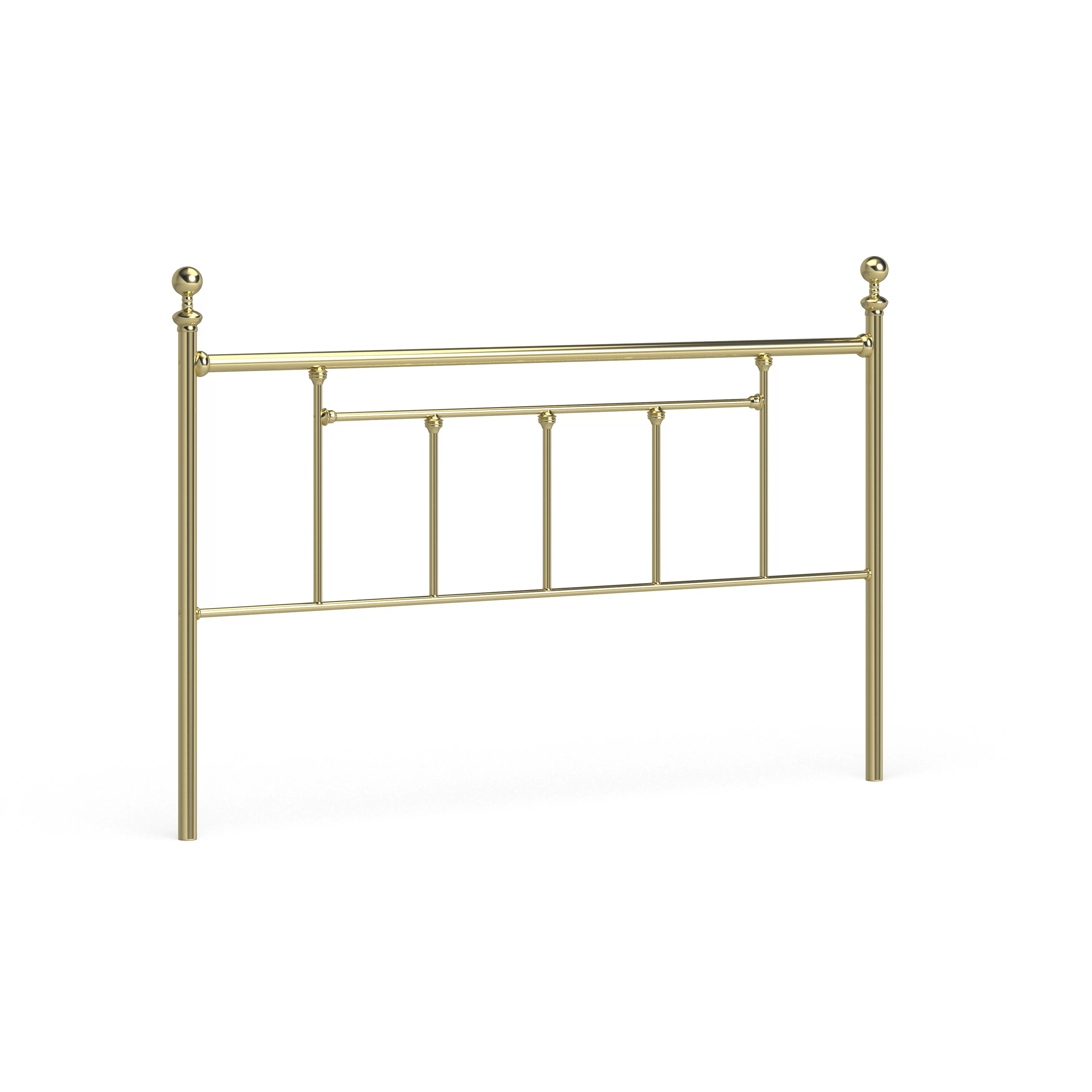 Hillsdale Chelsea Classic Brass Metal Headboard with Round Finials Queen
