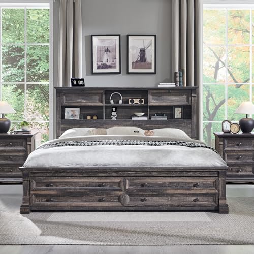 Farmhouse King Size Bed Frame with 54