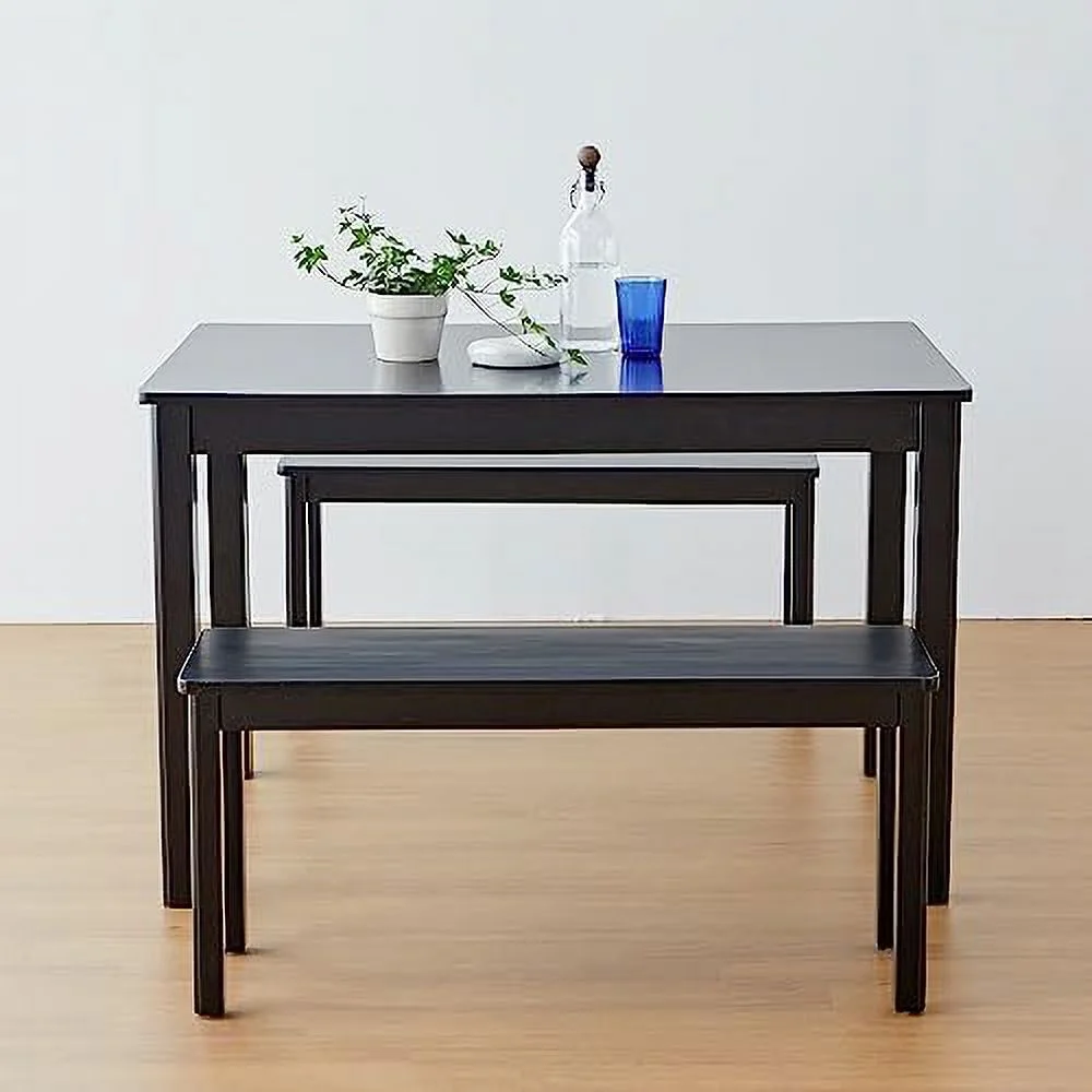 YZboomLife Cabin 37.4" Wooden Dining Bench/Small Modern Farmhouse Malaysian Oak Wood Bench (Natural)