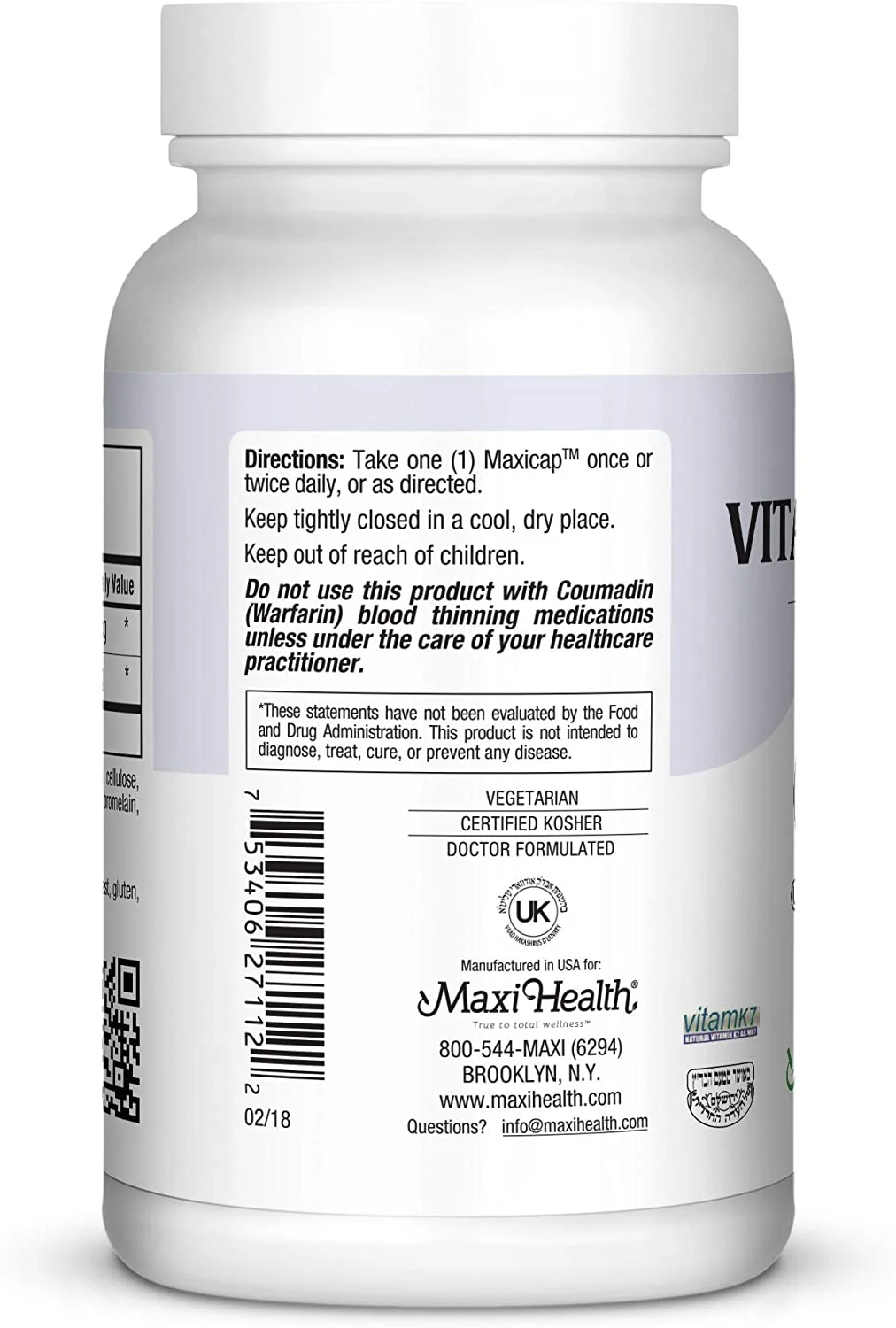 Maxi-Health Maxi Vitamin K-Max, 120 Count