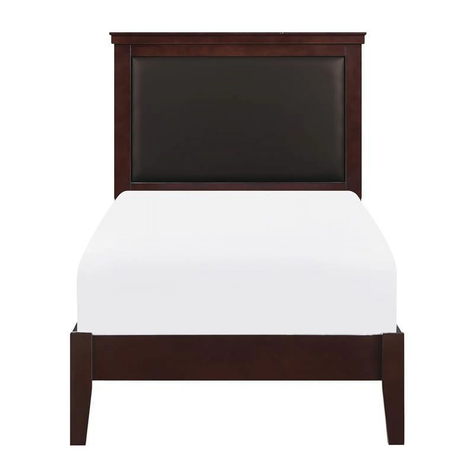 Lexicon Seabright Traditional Wood and Faux Leather Twin Bed in Cherry