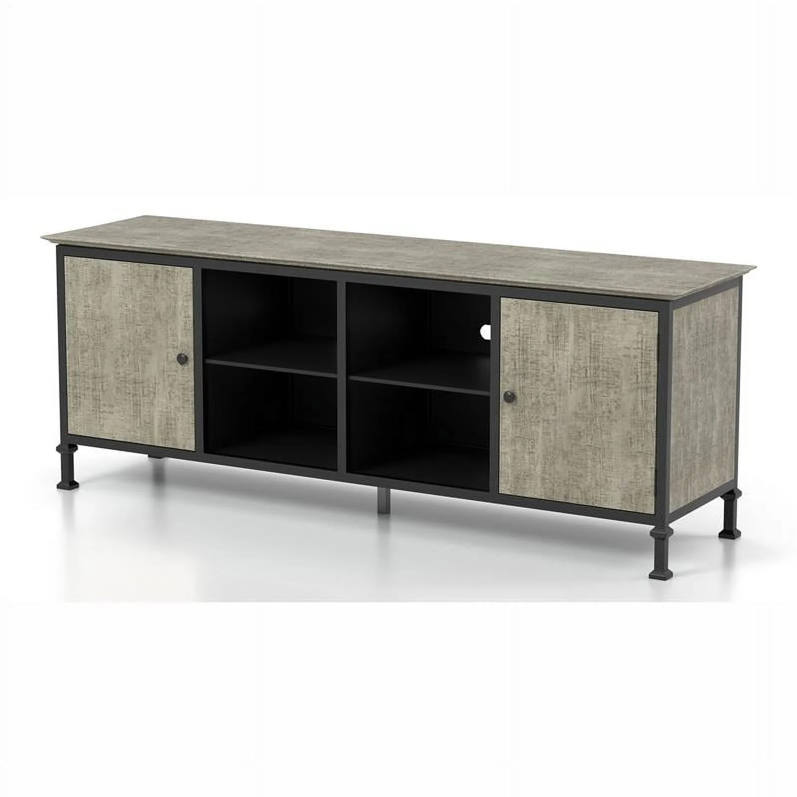 Furniture of America Ronda Industrial Wood 72-Inch TV Stand in Gray