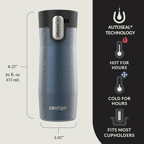 Contigo AUTOSEAL West Loop Vacuum-Insulated Stainless Steel Travel Mug with Easy-Clean Lid 20 oz Sake
