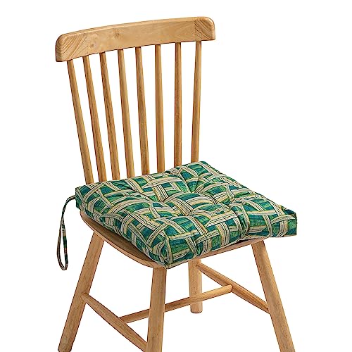 2-Pack Outdoor/Indoor Wicker Patio Seat Cushion Pad with Ties - Dining Chair Cushion, 17
