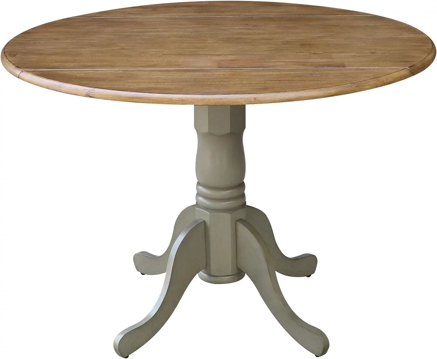 Inch Dual 42 Drop Leaf Dining Table, Distressed Hickory/Stone