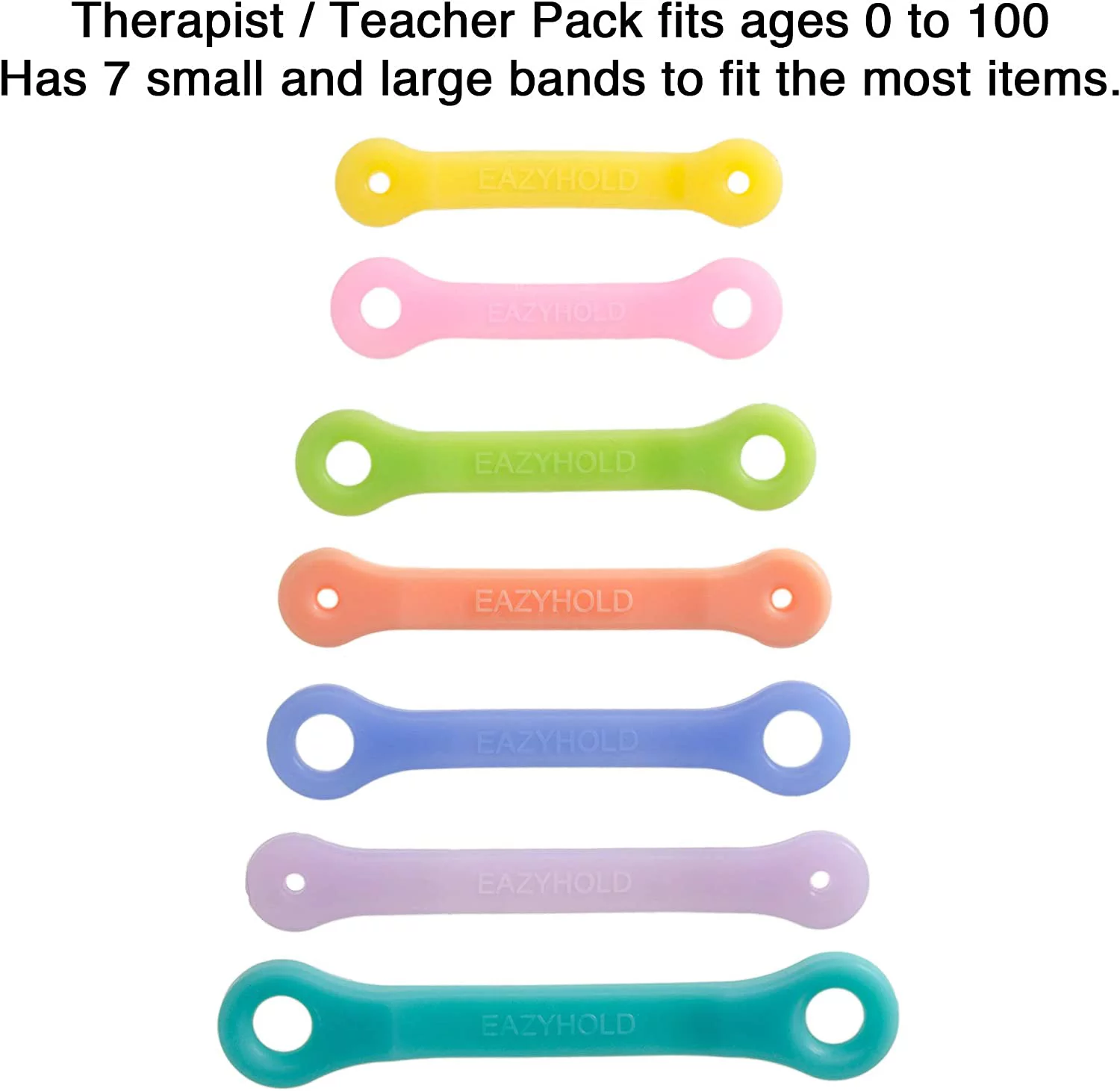 EazyHold Therapist/Teacher Grip Assist (7 Pack) Universal Cuff- Adaptive Utensils