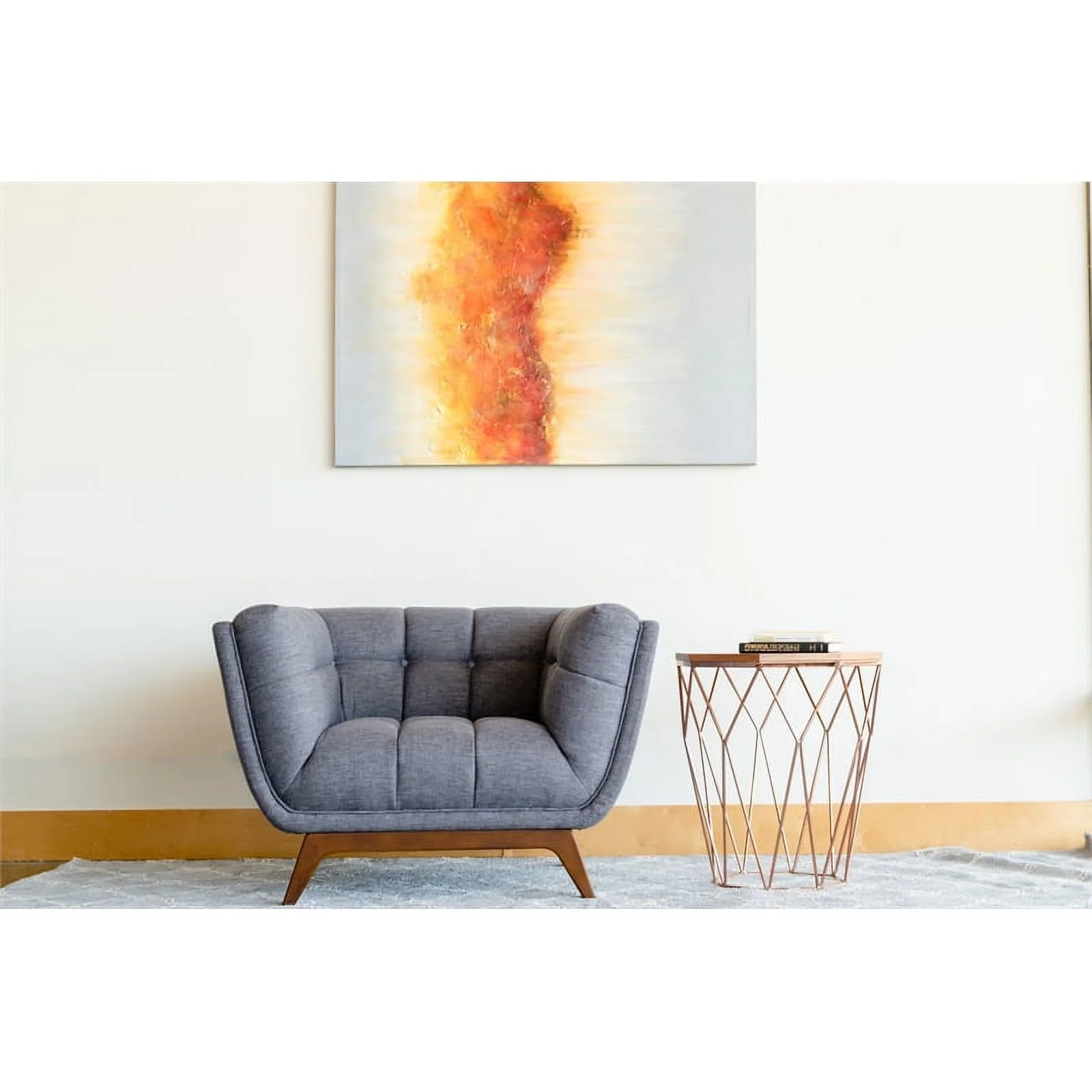 Mid-Century Modern Allen Seaside Gray Lounge Chair
