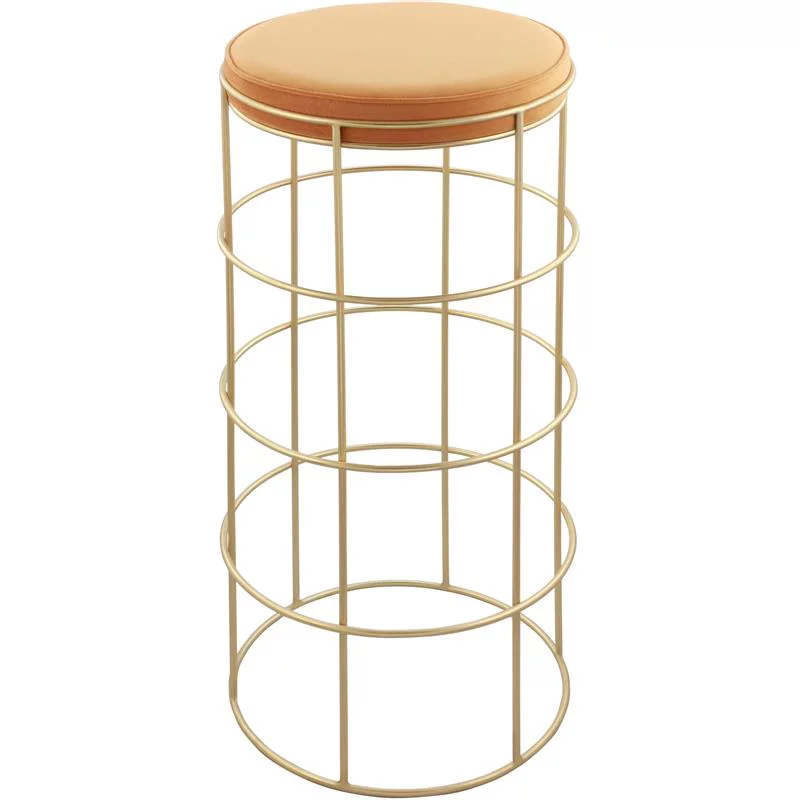 Meridian Furniture Rebar Mango Velvet Bar Stool