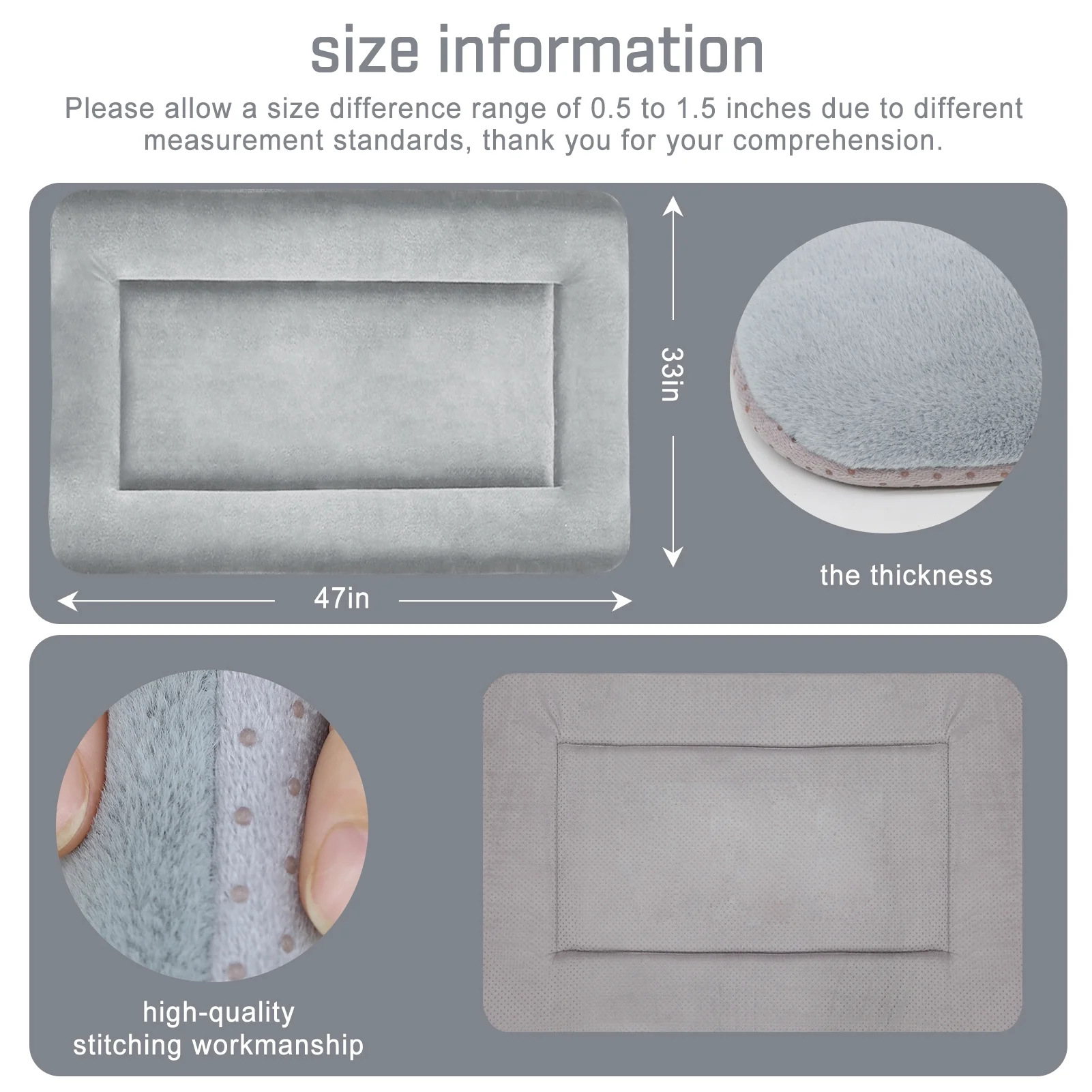 PROCIPE Large Dog Bed Crate Mat 47