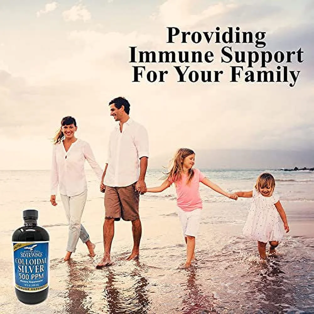 Natural Path Silver Wings Colloidal Silver 500PPM 16Oz + Herbal Ointment 250PPM