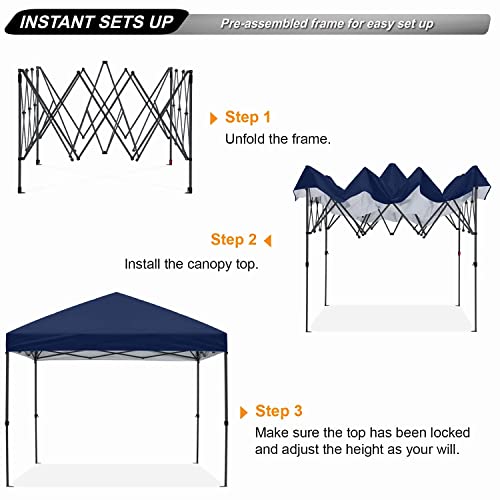 ABCCANOPY Pop Up Canopy - Outdoor Patio Portable Canopy Tent Heavy Duty for Backyard and Deck with 4 Sandbags(White, 10x10)